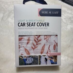Bebe au Lait Car Seat Cover - White and Brown